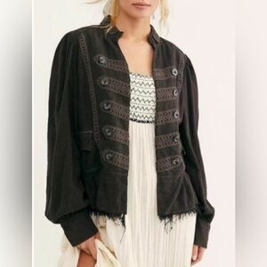 Free People Brown Military Jacket